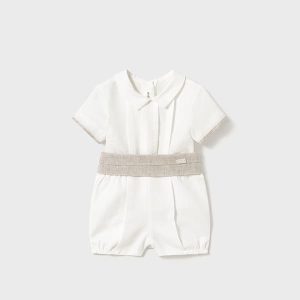 Conjunto ceremonia pantalón corto y camisa recién nacido Mayoral