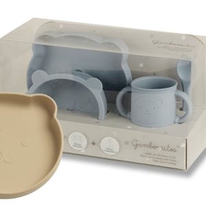 Vajilla 4 piezas silicona BEIGE Gamberritos