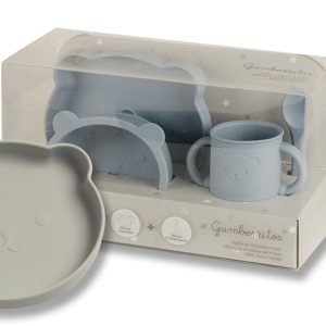 Vajilla 4 piezas silicona GRIS Gamberritos