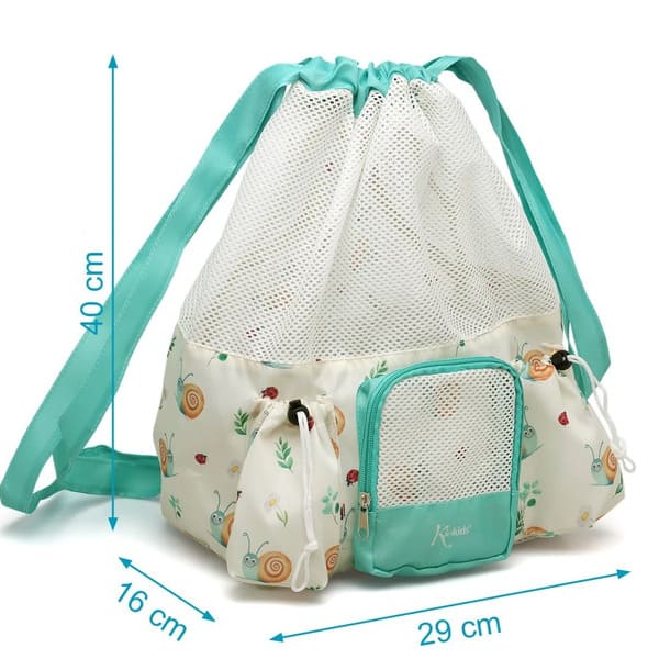 Bolsa de playa caracoles beige Kiokids - Imagen 3
