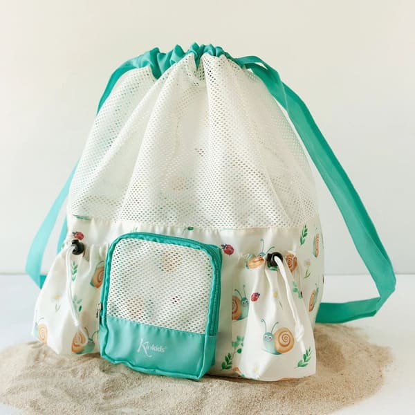 Bolsa de playa caracoles beige Kiokids - Imagen 2