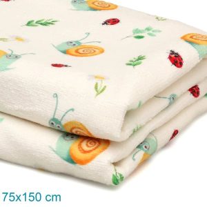 Alternative view of Toalla playa microfibra caracoles beige Kiokids