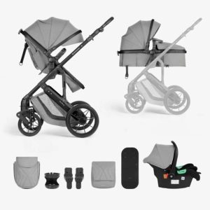 Carrito bebé convertible 3 en 1 Darling Kikkaboo Gris Claro