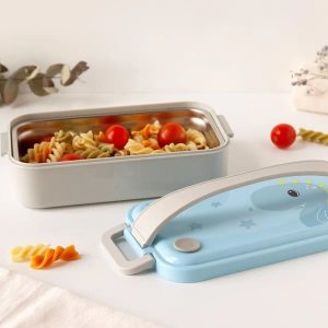 Alternative view of Caja almuerzo acero inoxidable dino azul Kiokids