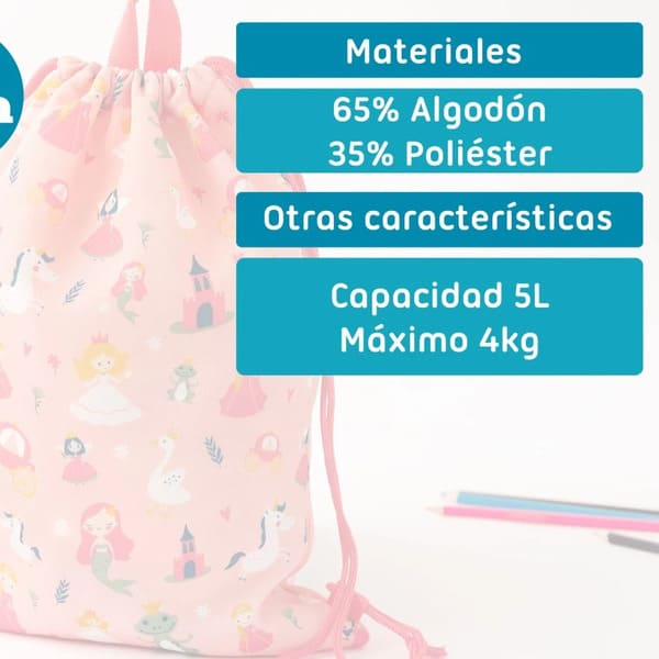 Bolsa de almuerzo rosa Kiokids - Imagen 3