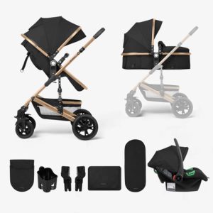 Carrito Amaia Negro 3 en 1 convertible Kikkaboo