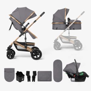 Carrito Amaia Gris claro 3 en 1 convertible Kikkaboo