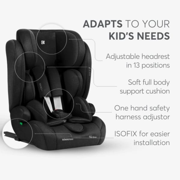 Silla de coche con respaldo i-Cross Negro Kikkaboo - Imagen 10