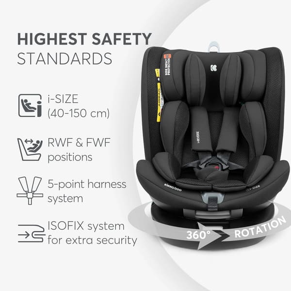 Silla de coche i-Reverse Negro Kikkaboo - Imagen 5