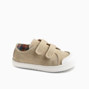 Zapatillas lona beige Barefoot Pablosky