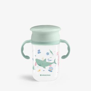 Taza 360º con asas 300ml Deep Sea Verde Kikkaboo