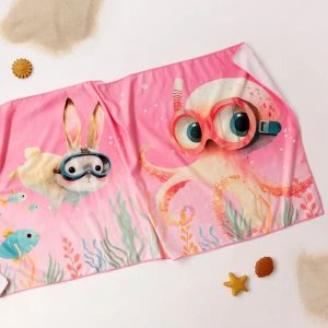 Toalla de playa Rosa Kiokids