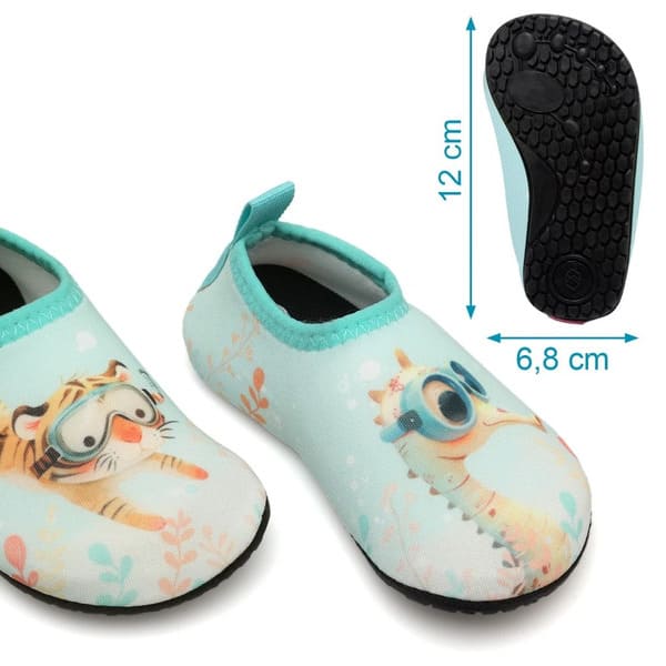 Escarpines de bebé antideslizantes para playa y piscina menta Kiokids - Imagen 4