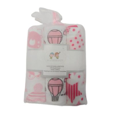 Gasas de franela 75x90cm Rosa Gamberritos