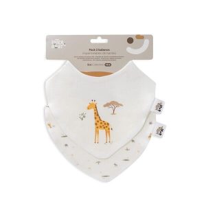 Pack baberos conejitos bambú impermeables jirafa Interbaby