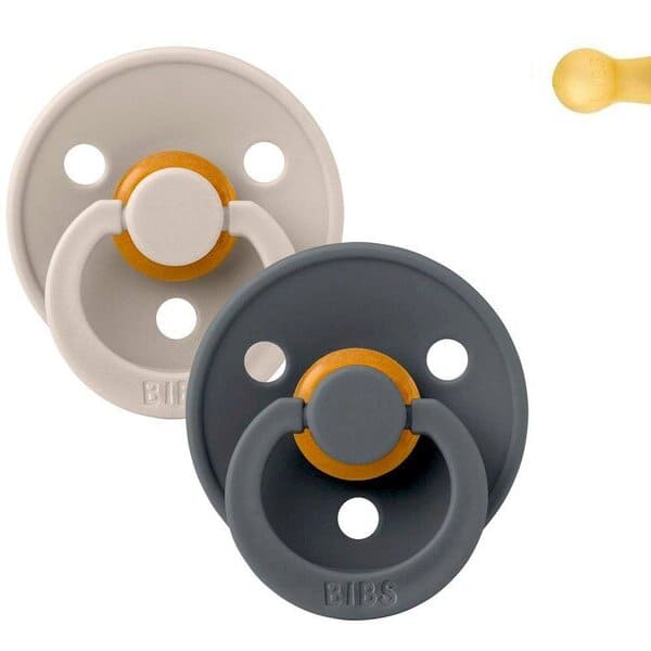 2 Chupetes BIBS Talla 2 ( +6 Meses ) Gris/Carbon