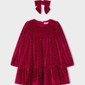 Vestido terciopelo con coletero Mayoral